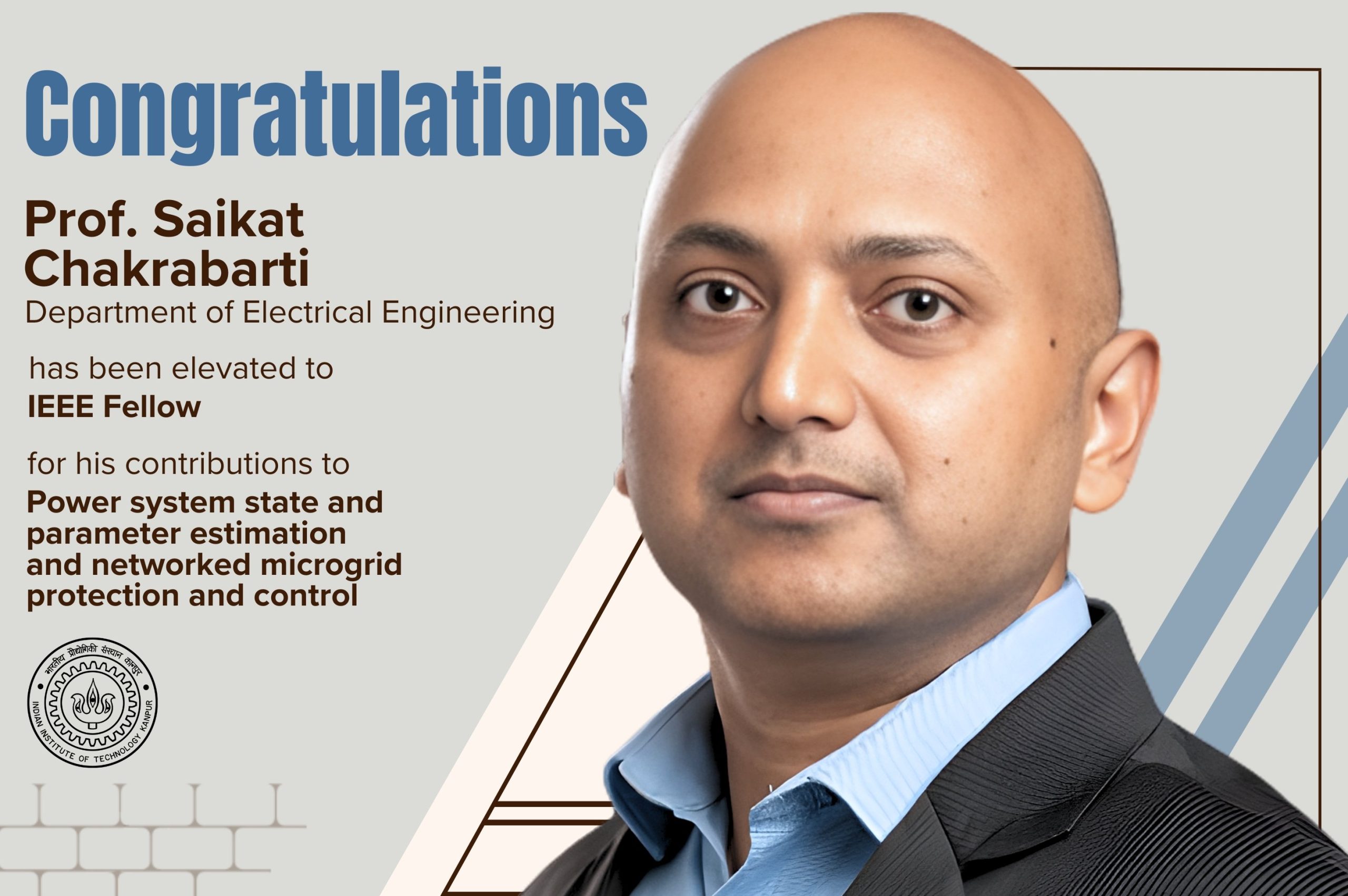 Congratulations to Prof. Saikat Chakrabarti on IEEE Fellowship