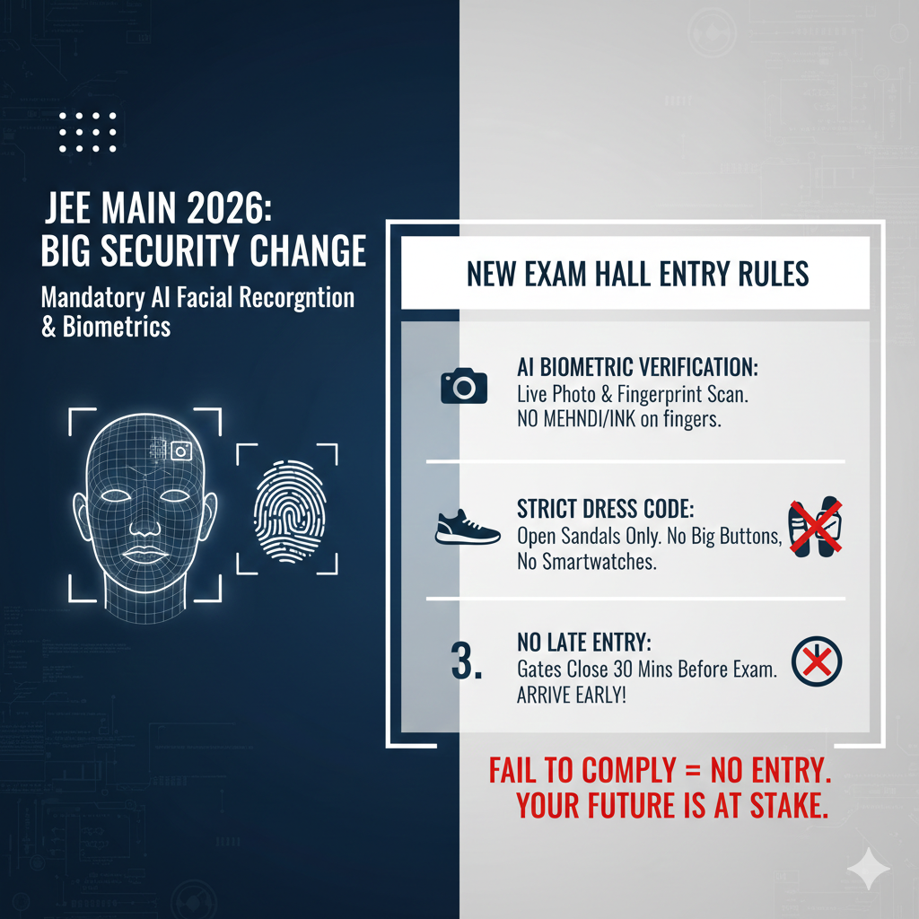 JEE Main 2026: परीक्षा केंद्रों पर AI से होगी पहचान, NTA ने जारी किए बायोमेट्रिक सुरक्षा के कड़े नियम